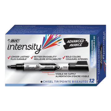 BIC® Intensity Advanced Dry Erase Marker, Tank-style, Broad Chisel Tip, Assorted Colors, Dozen freeshipping - TVN Wholesale